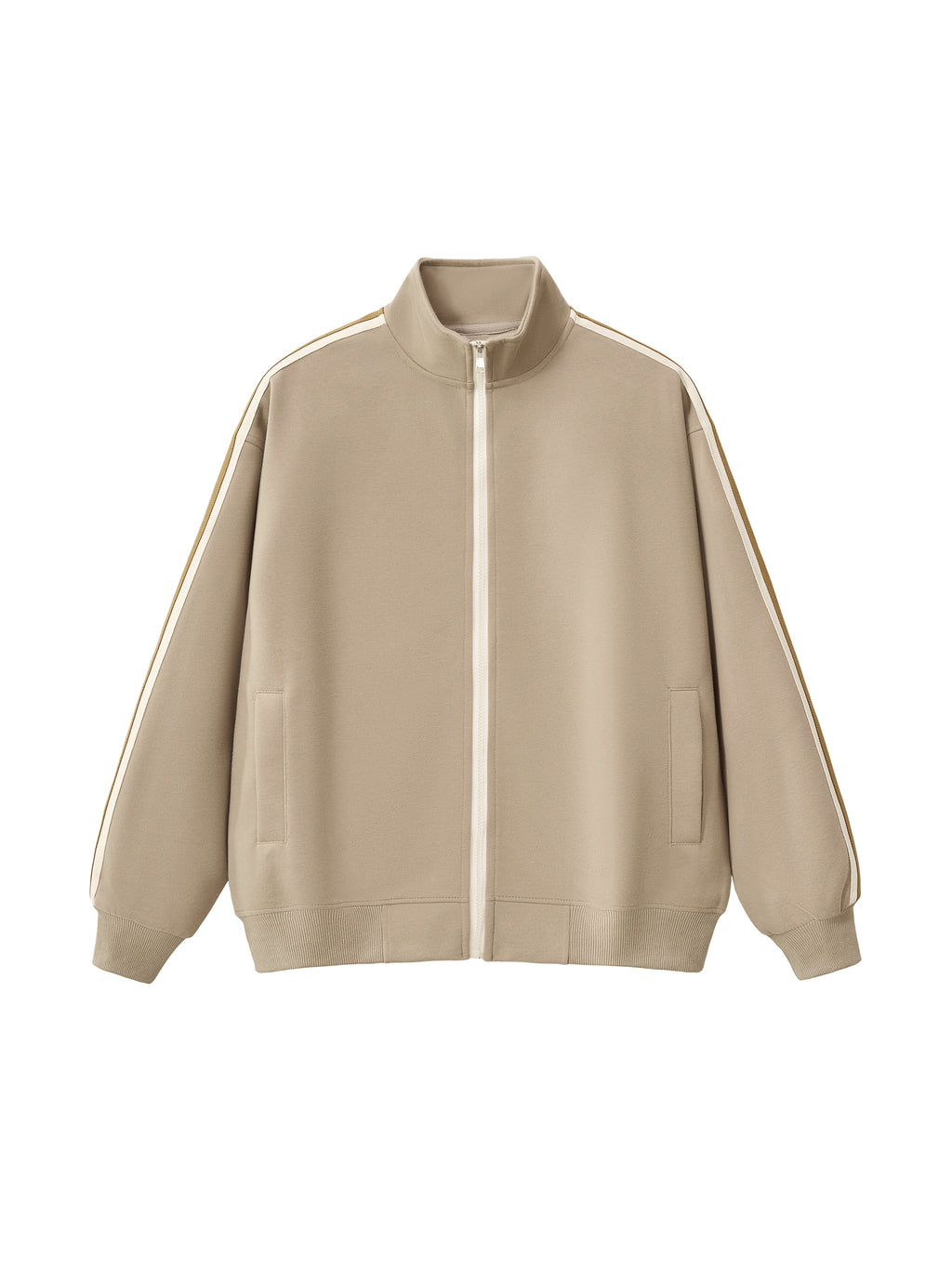Contrast Side-Stripe Stand Collar Jacket