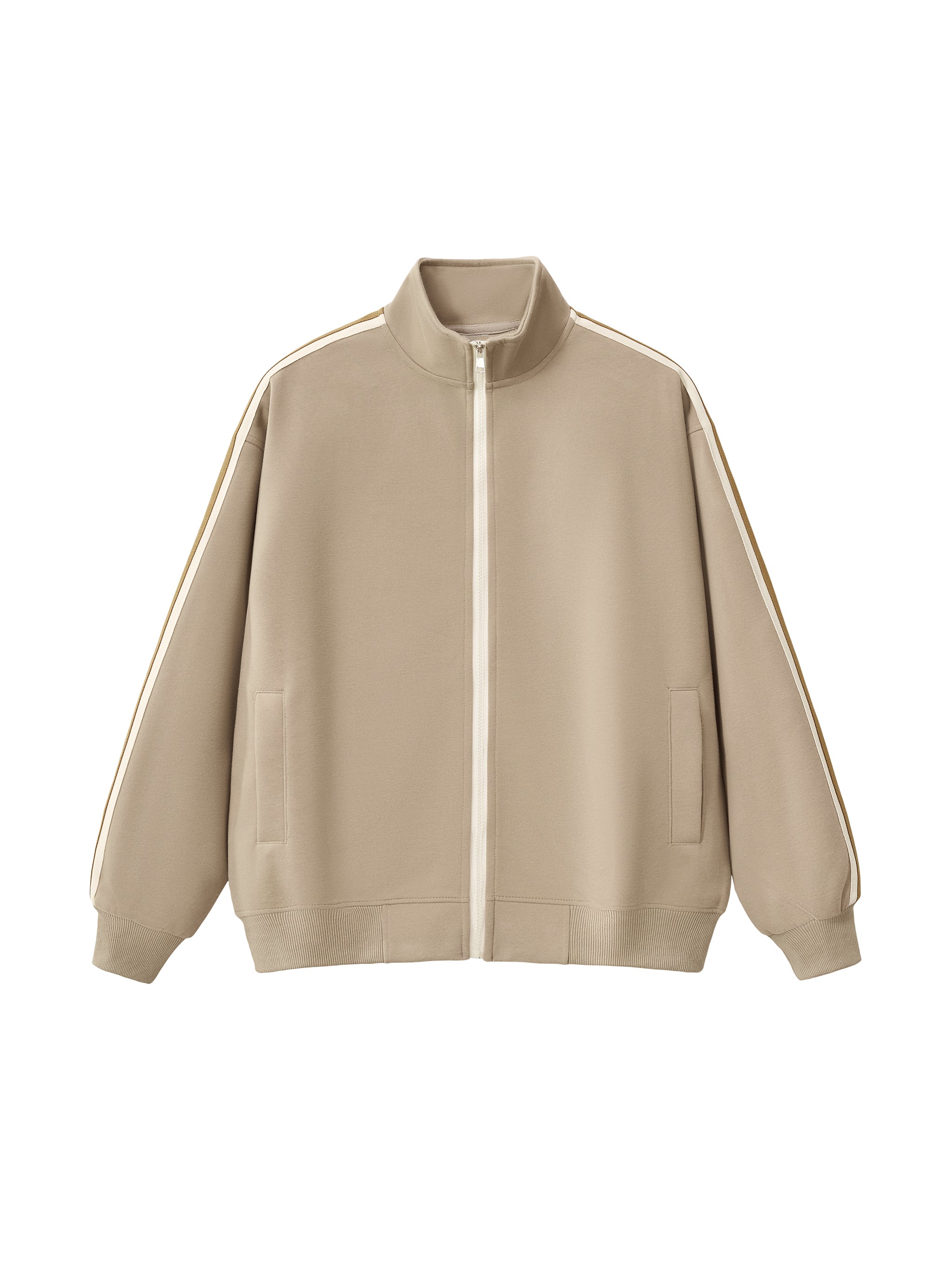 Contrast Side-Stripe Stand Collar Jacket