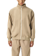 Contrast Side-Stripe Stand Collar Jacket