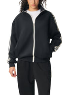 Contrast Side-Stripe Stand Collar Jacket