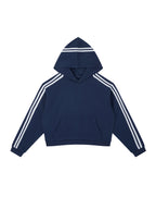 Contrast Side Stripe Cropped Hoodie