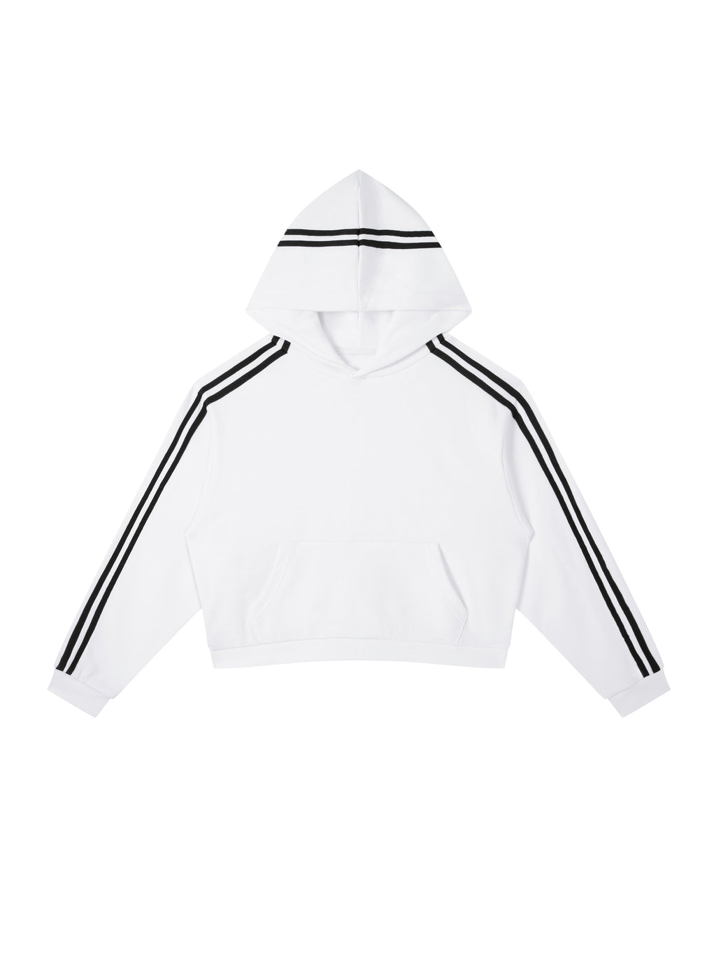 Contrast Side Stripe Cropped Hoodie