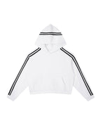 Contrast Side Stripe Cropped Hoodie