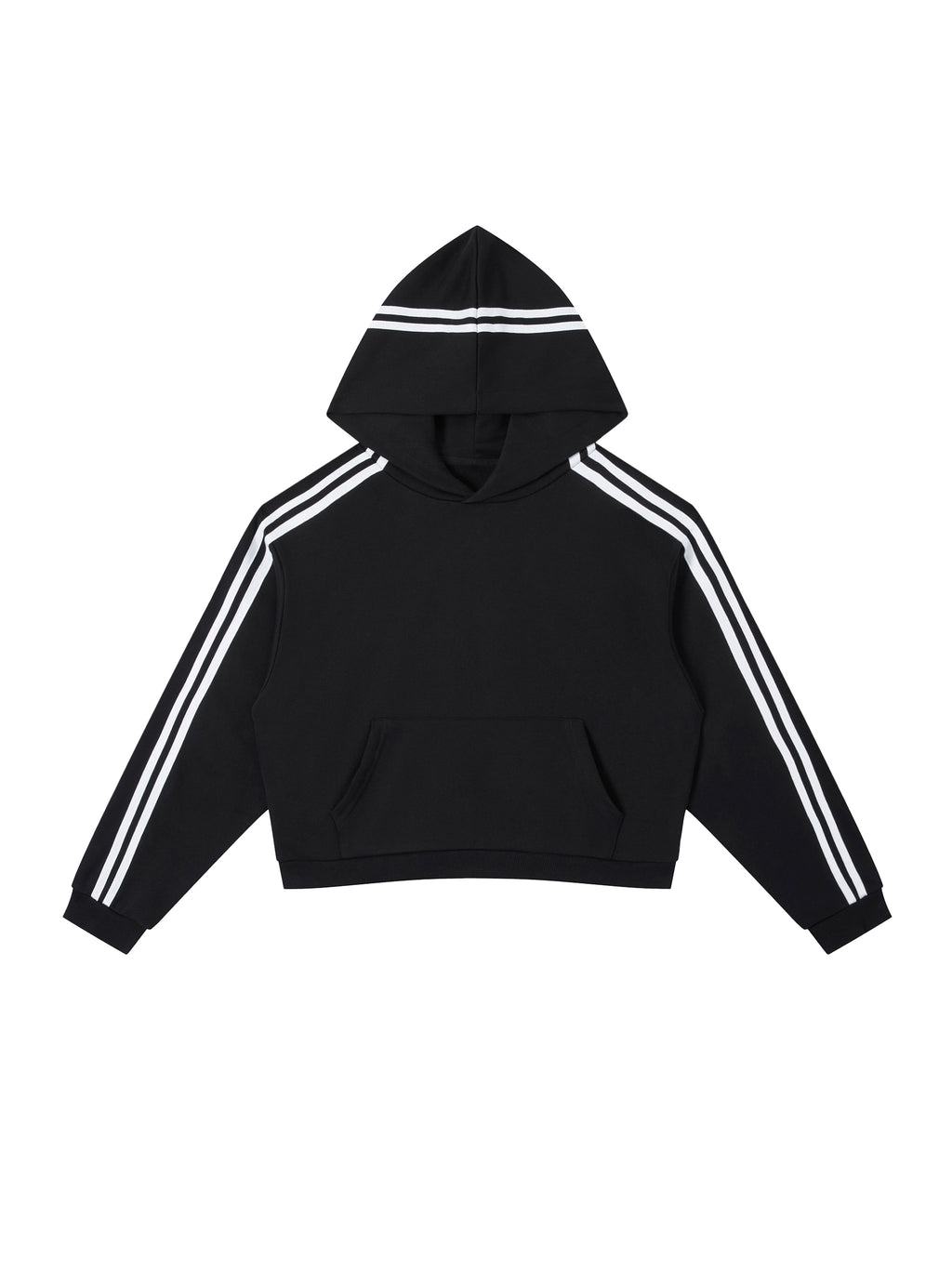 Contrast Side Stripe Cropped Hoodie