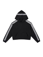 Contrast Side Stripe Cropped Hoodie