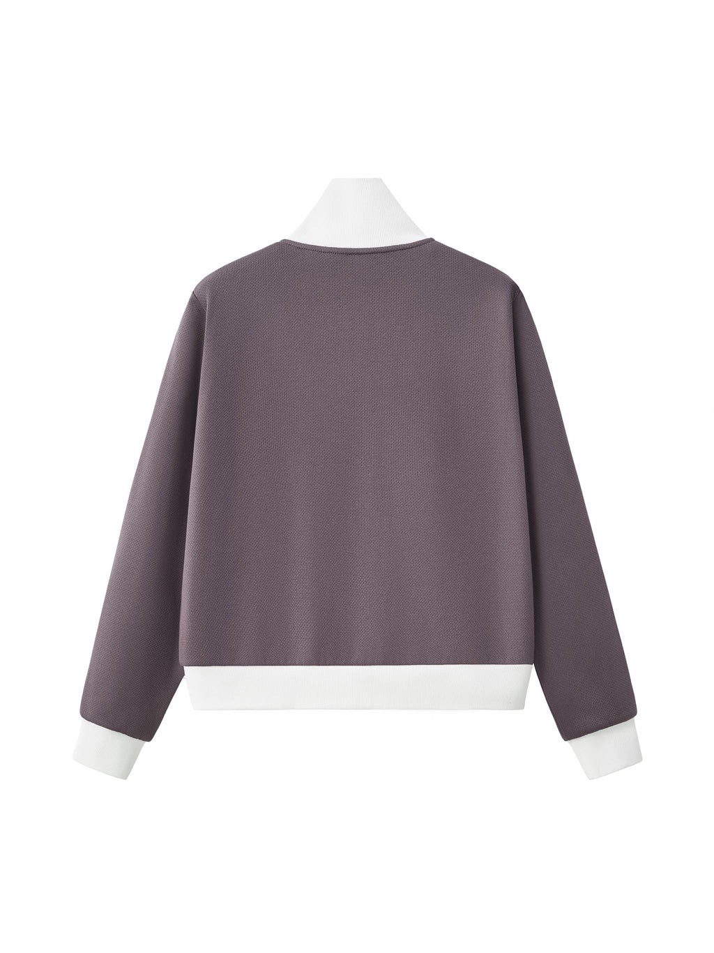 Contrast Side Stripe Fleece Cropped Track Jacket