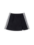Contrast Side Stripe Slit Skirt