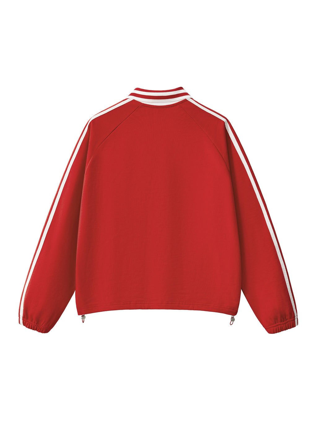 Contrast Striped Lapel Collar Sweatshirt