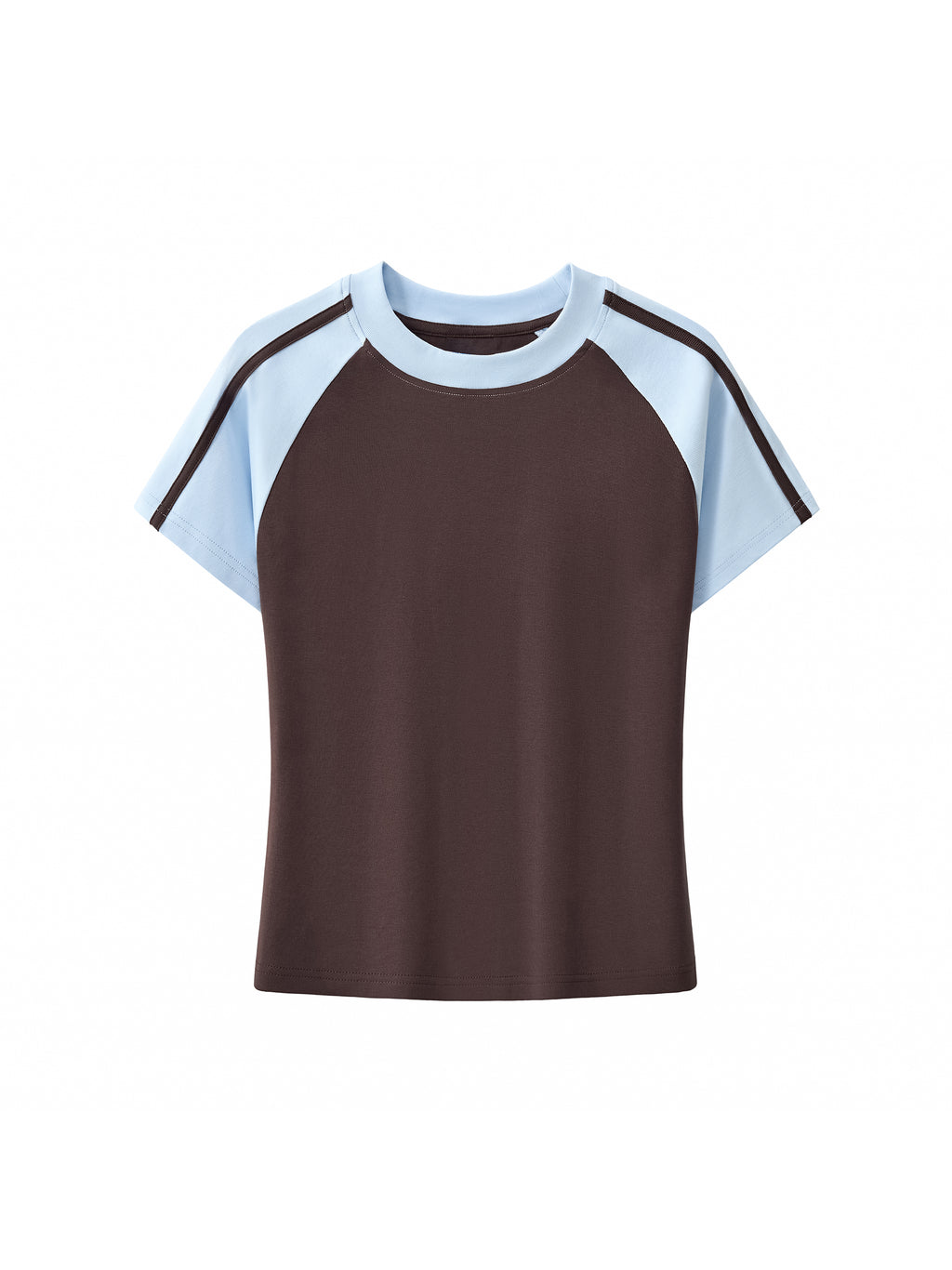 Contrast Stripes Bodycon Raglan Sleeve T-Shirt