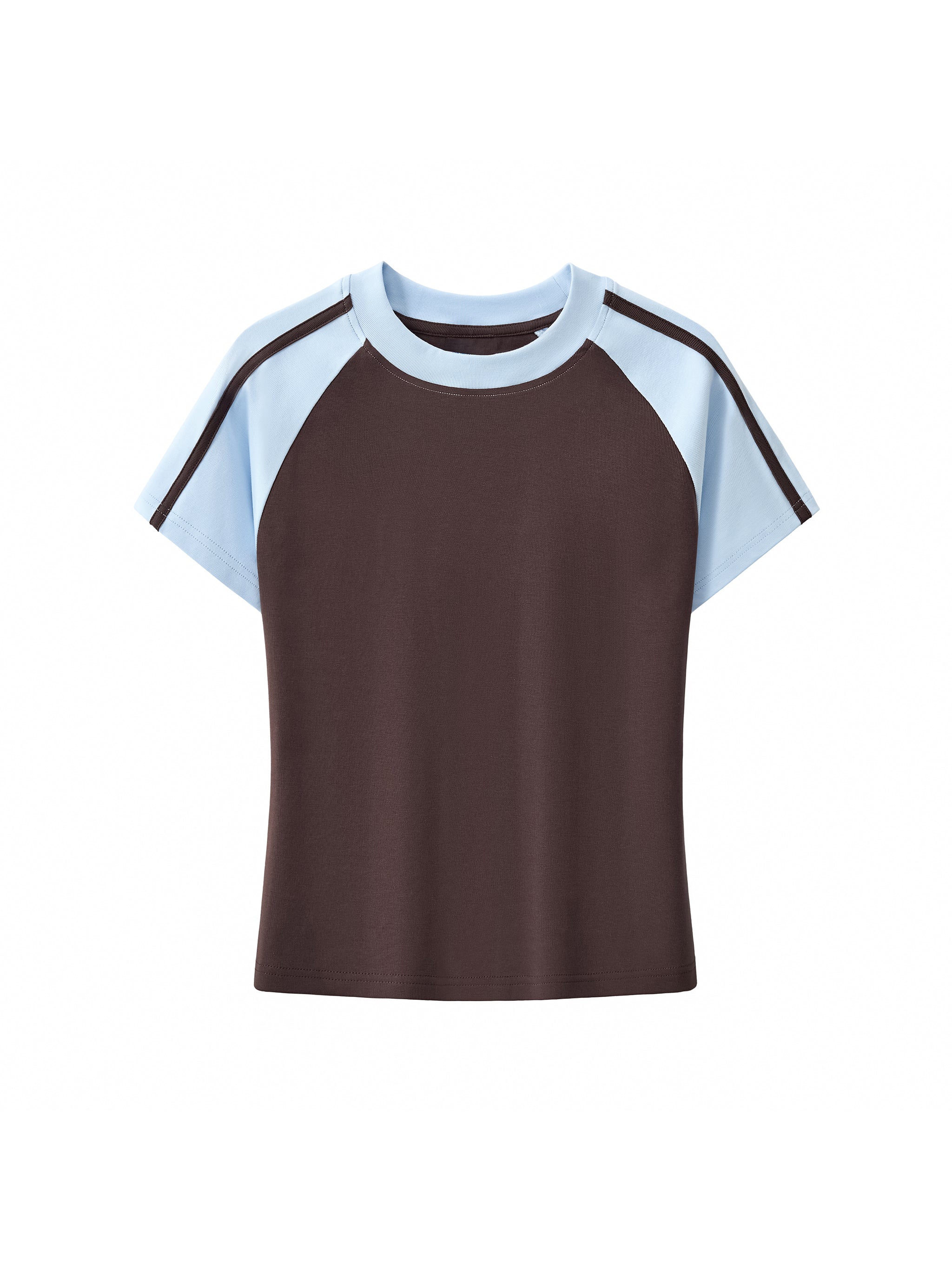 Contrast Stripes Bodycon Raglan Sleeve T-Shirt