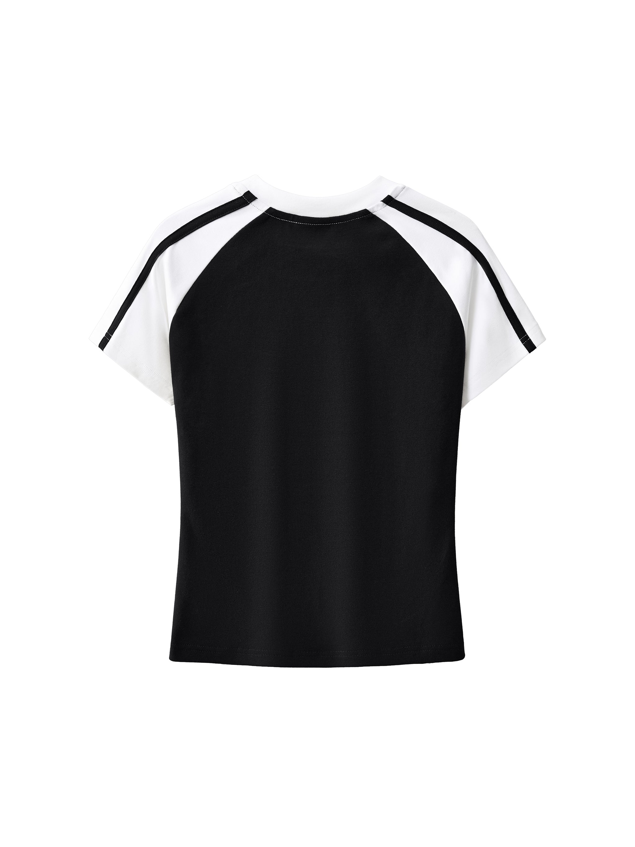 Contrast Stripes Bodycon Raglan Sleeve T-Shirt