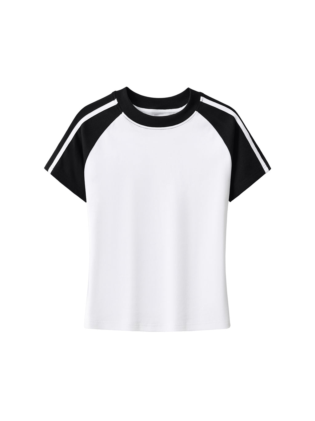 Contrast Stripes Bodycon Raglan Sleeve T-Shirt