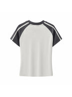 Contrast Stripes Bodycon Raglan Sleeve T-Shirt