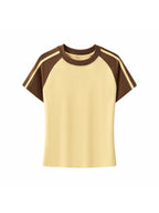Contrast Stripes Bodycon Raglan Sleeve T-Shirt