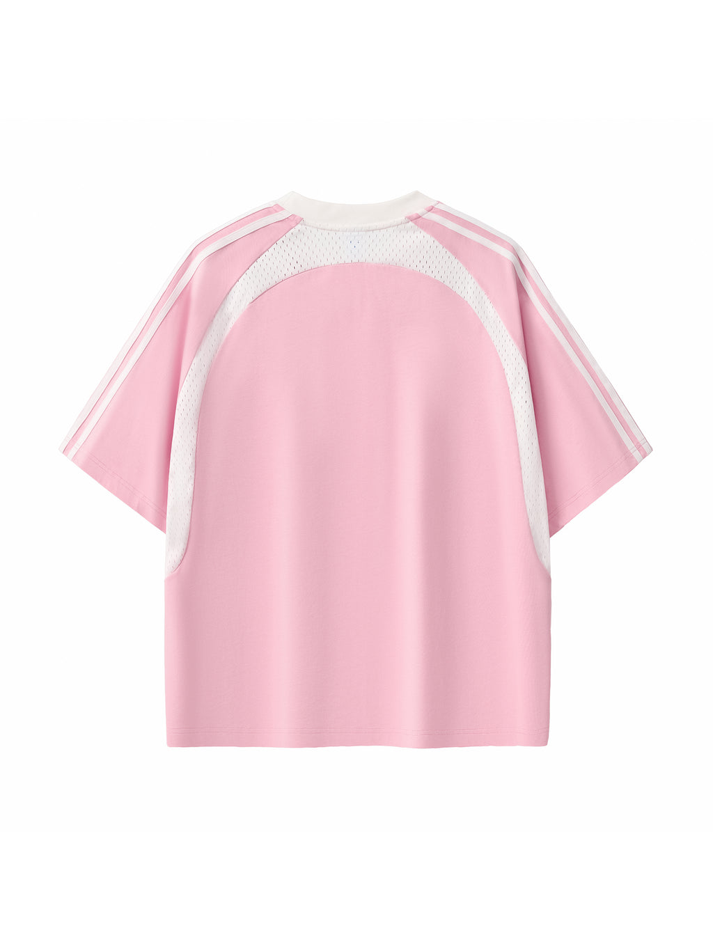 Contrast Stripes Panel Mesh T-shirt
