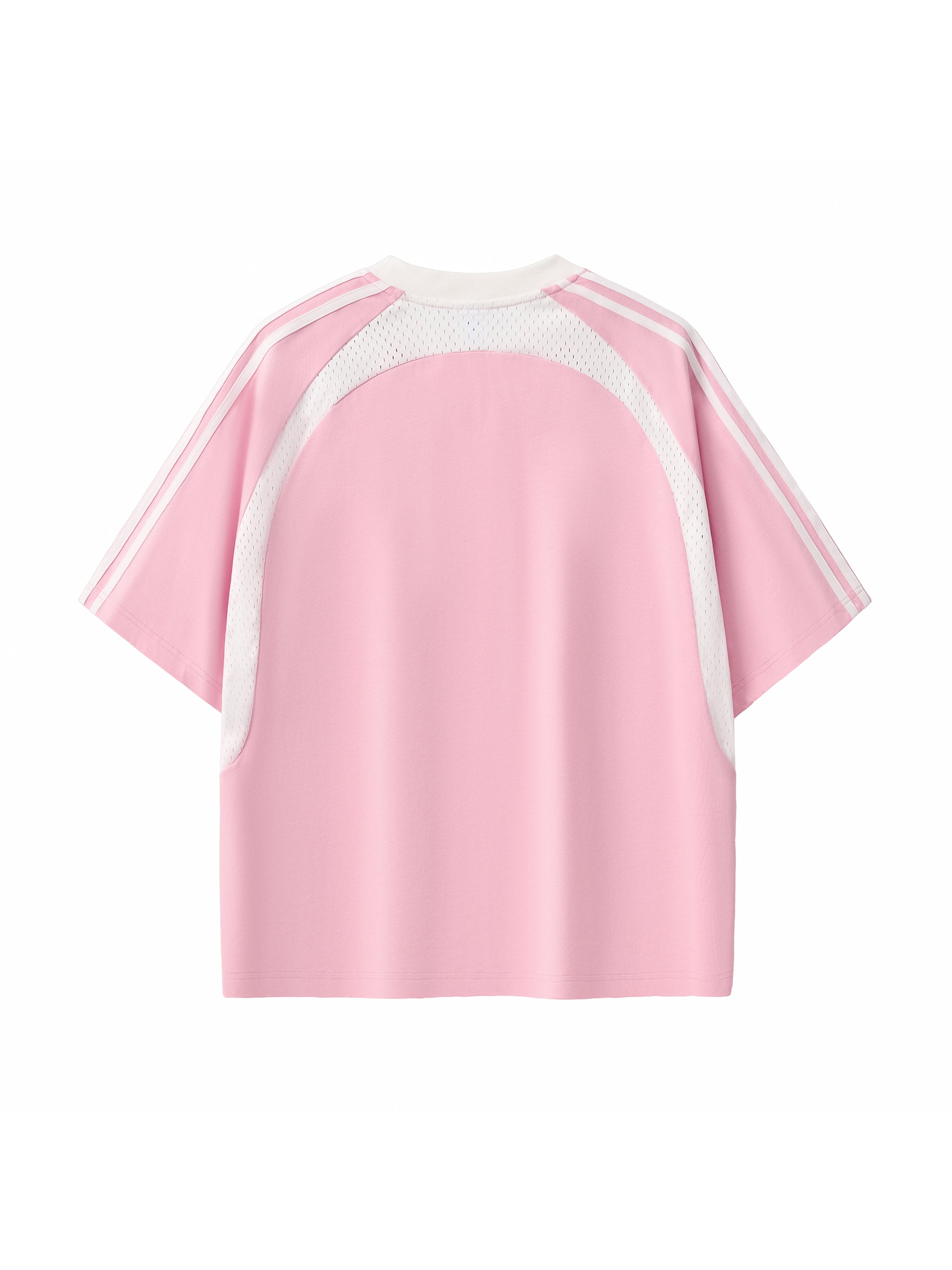Contrast Stripes Panel Mesh T-shirt