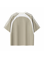 Contrast Stripes Panel Mesh T-shirt