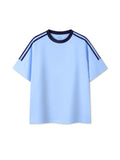 Contrast Tape Crewneck Cotton T-Shirt