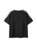 Contrast Tape Crewneck Cotton T-Shirt