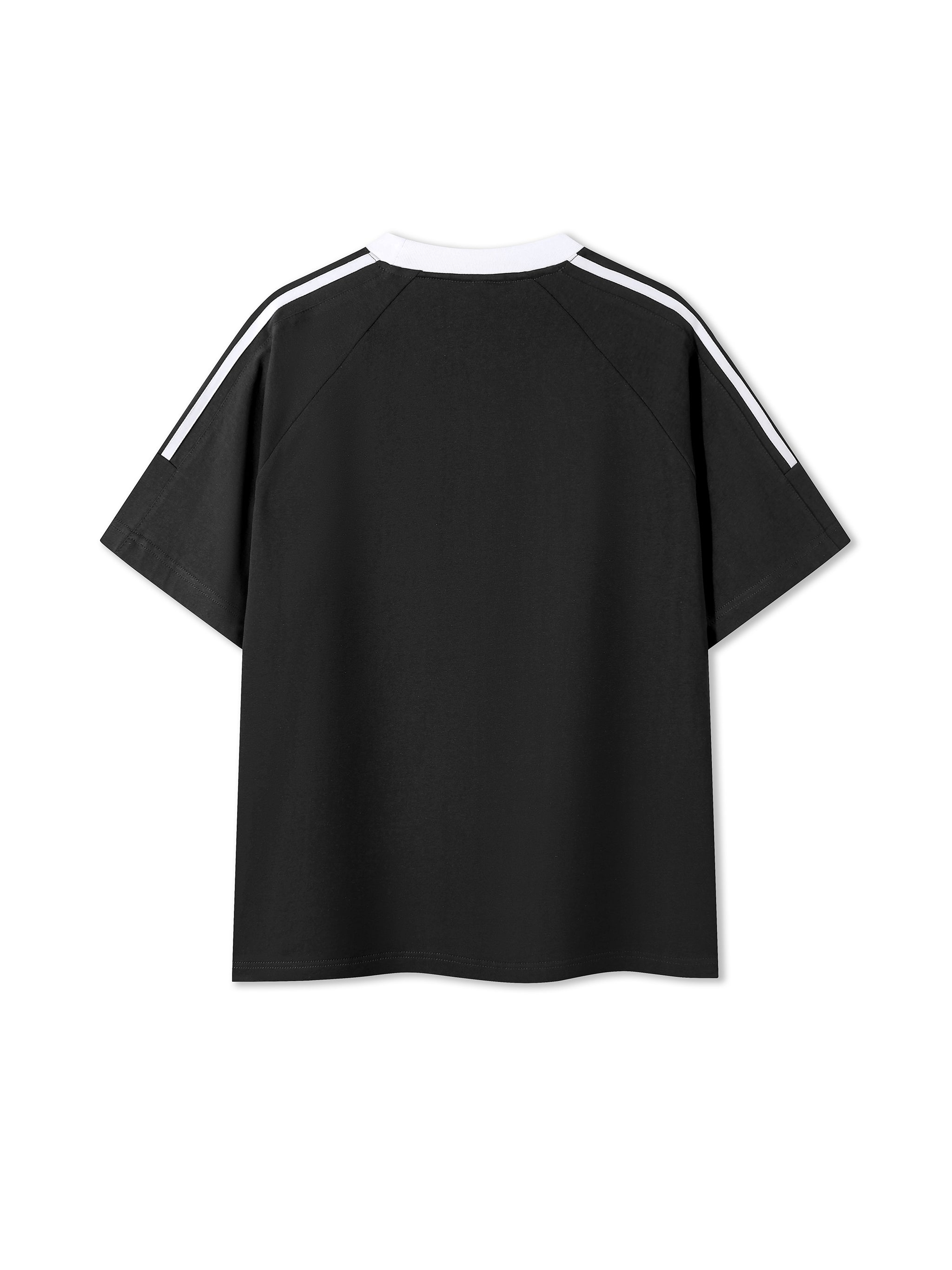 Contrast Tape Crewneck Cotton T-Shirt