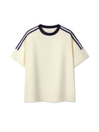 Contrast Tape Crewneck Cotton T-Shirt