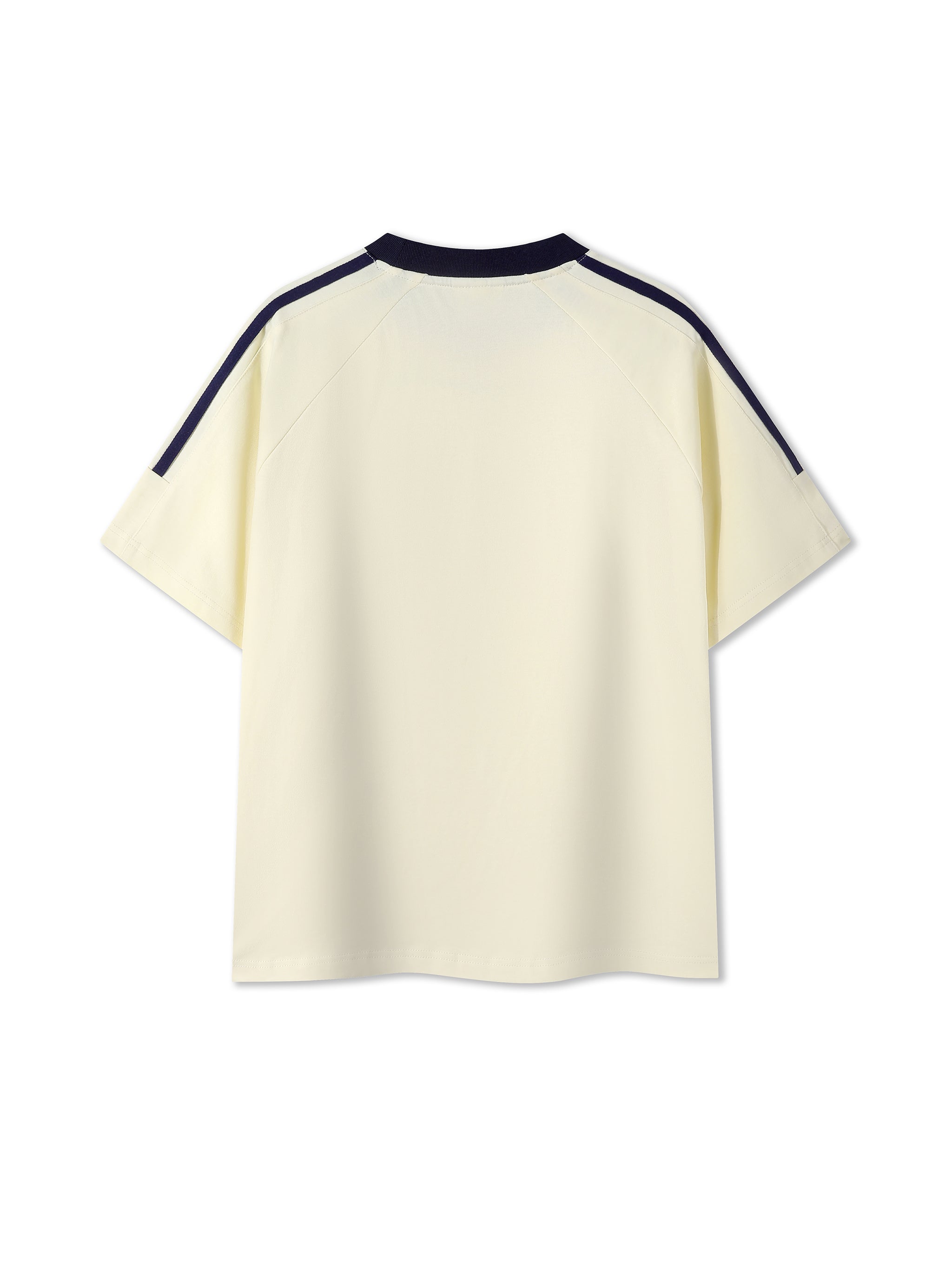 Contrast Tape Crewneck Cotton T-Shirt