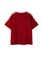 Contrast Tape Crewneck Cotton T-Shirt