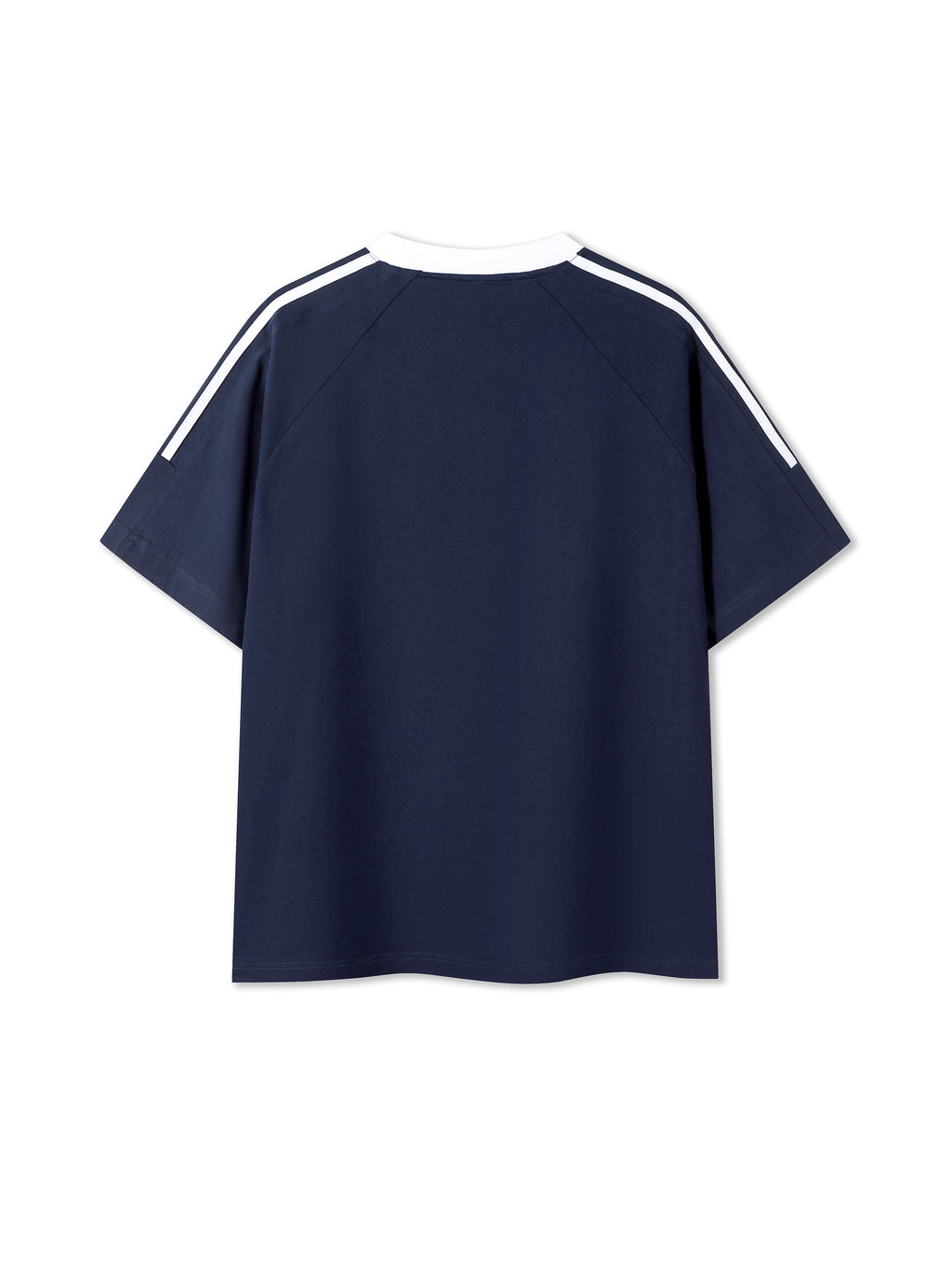 Contrast Tape Crewneck Cotton T-Shirt