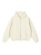 Contrast Tape Raw Edge Double Layered Zip Hoodie