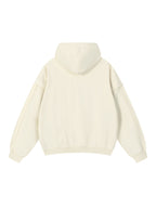 Contrast Tape Raw Edge Double Layered Zip Hoodie