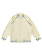Contrast Trim Raglan Varsity Jacket