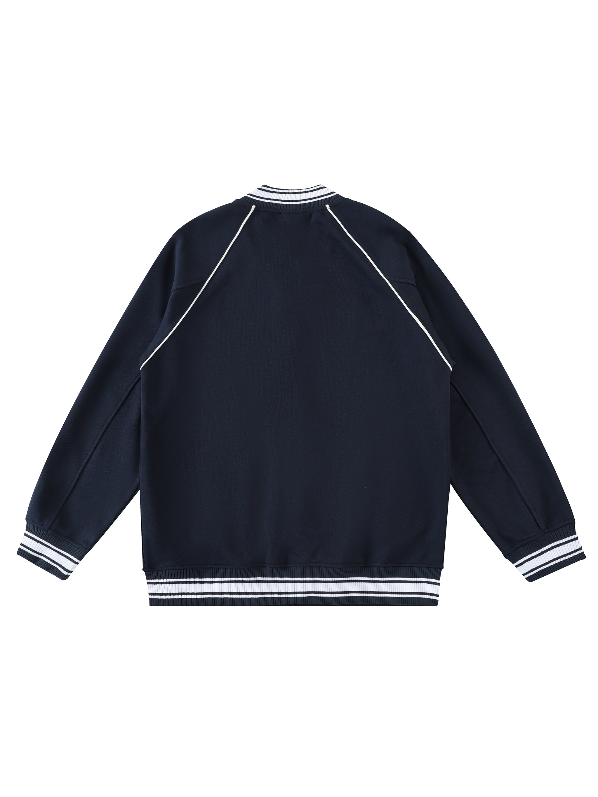 Contrast Trim Raglan Varsity Jacket