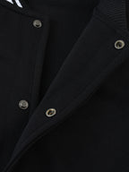 Contrast Trim Raglan Varsity Jacket