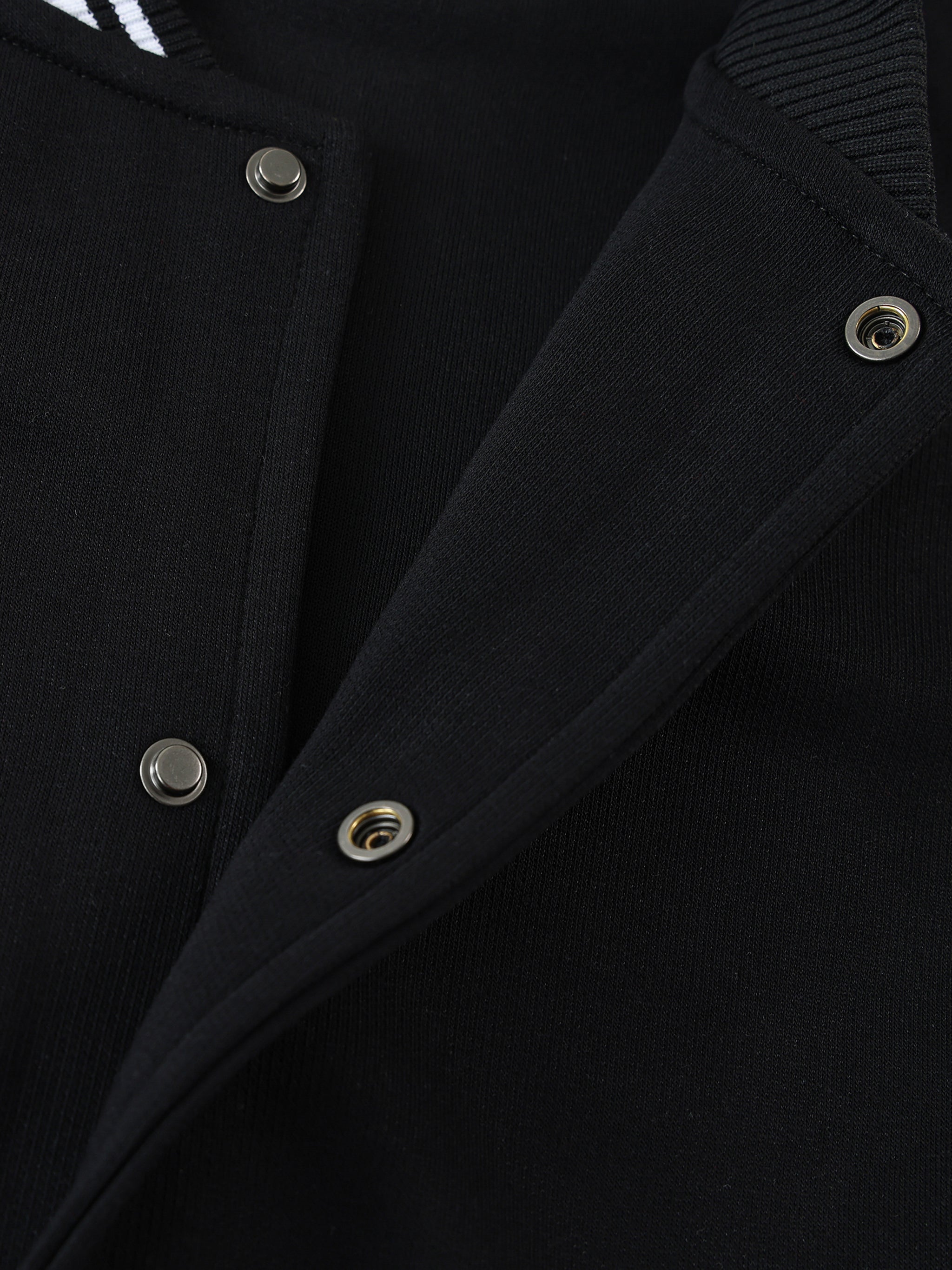 Contrast Trim Raglan Varsity Jacket