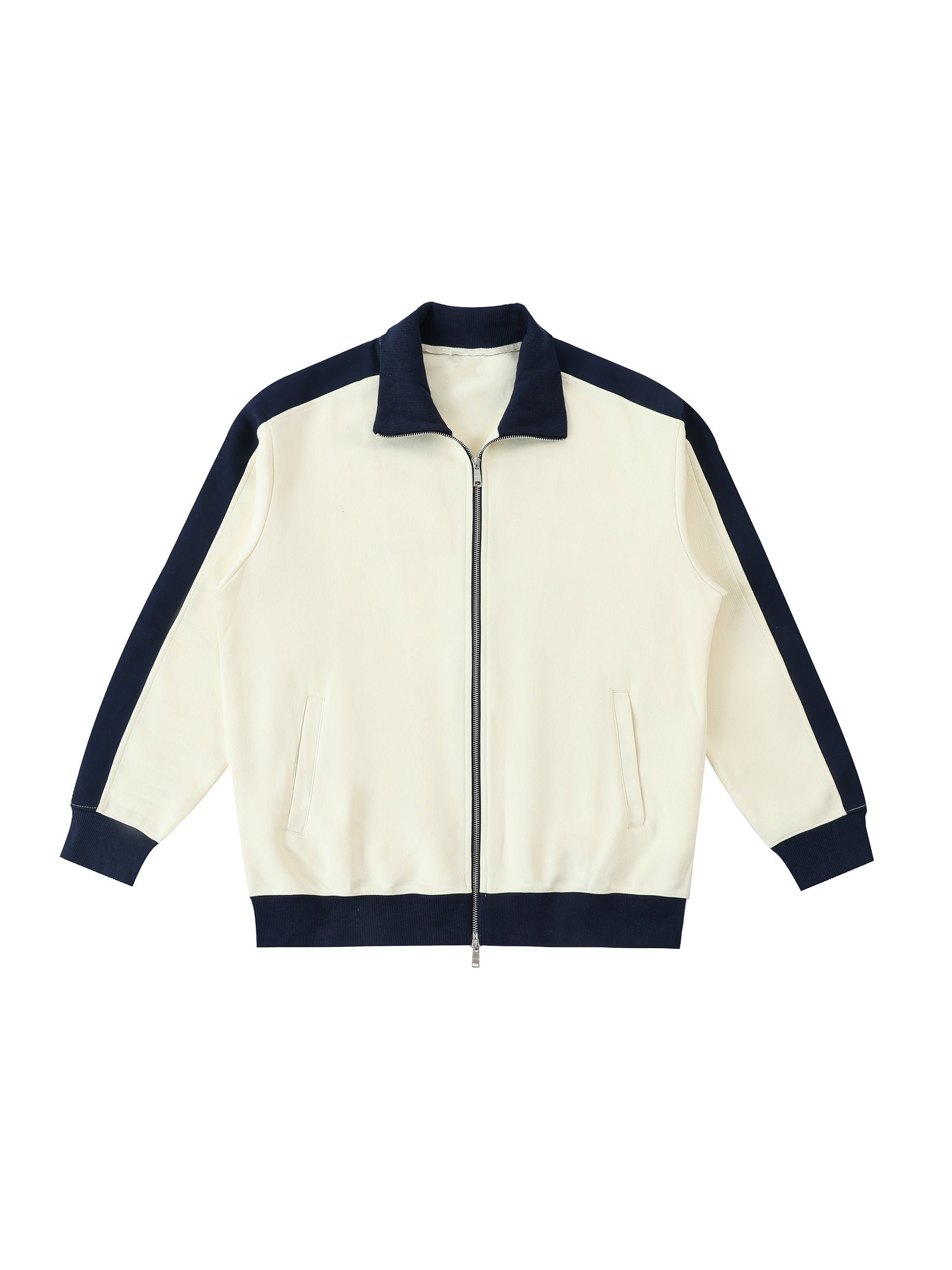 Contrast Trim Stand Collar Jacket