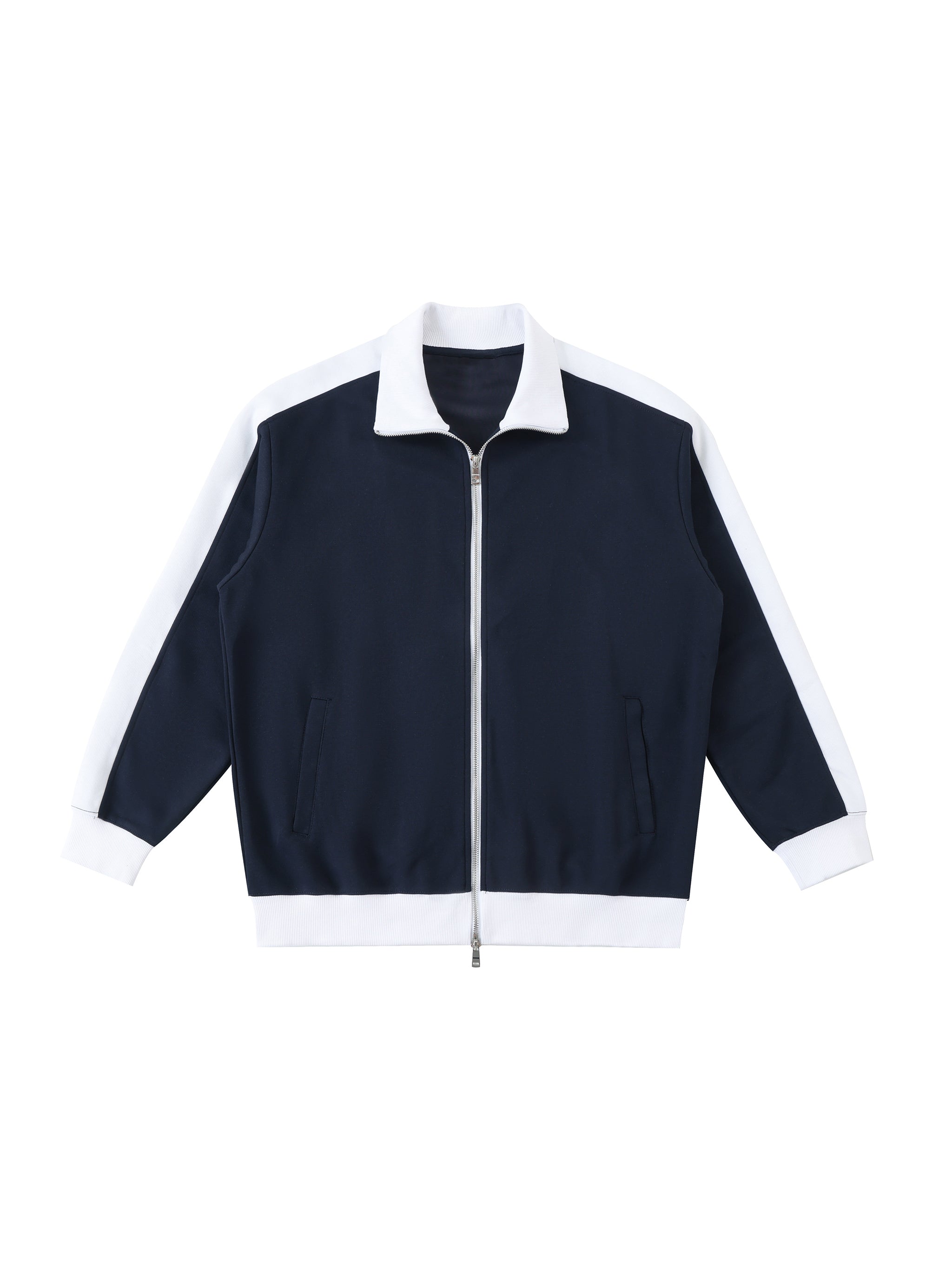 Contrast Trim Stand Collar Jacket