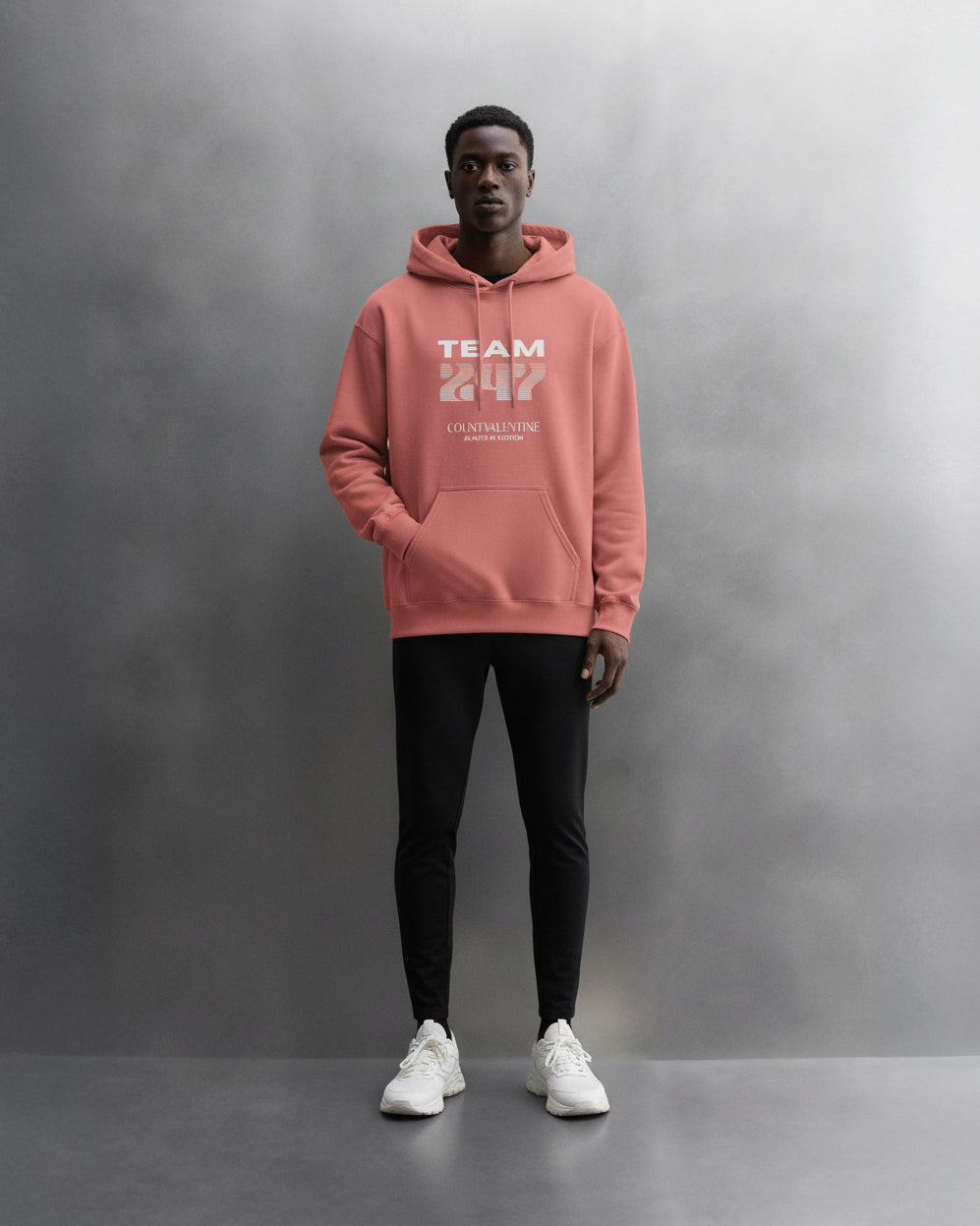 TEAM 247 CORAL PERFORMANCE HOODIE