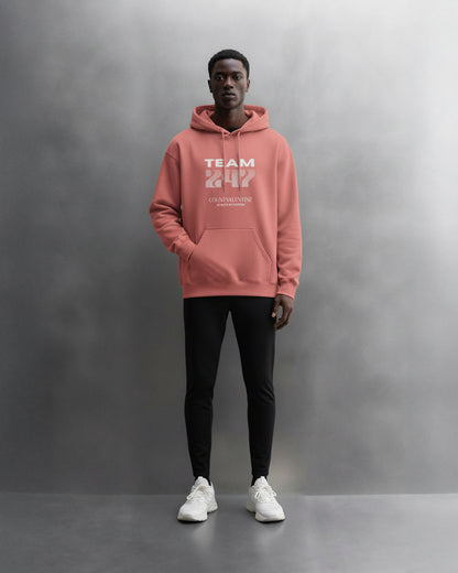 TEAM 247 CORAL PERFORMANCE HOODIE
