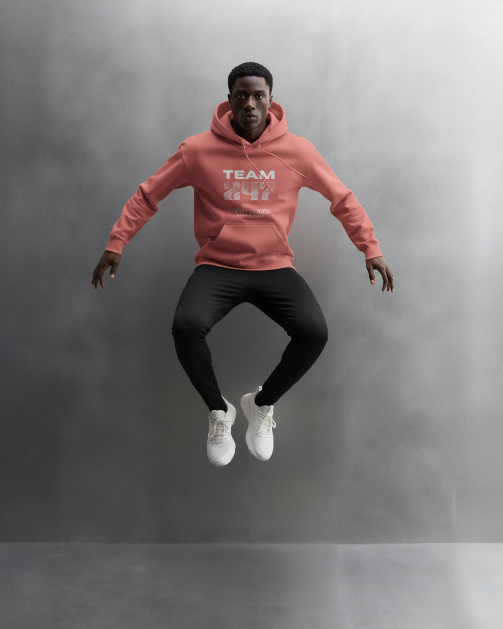 TEAM 247 CORAL PERFORMANCE HOODIE