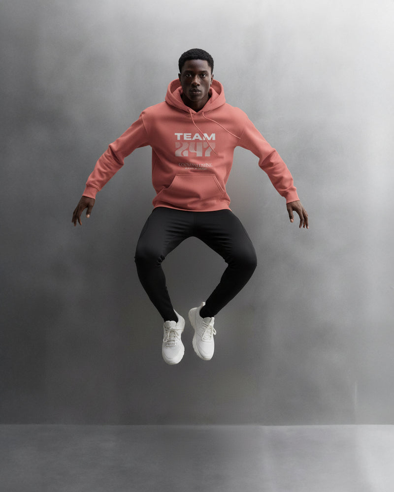 TEAM 247 CORAL PERFORMANCE HOODIE