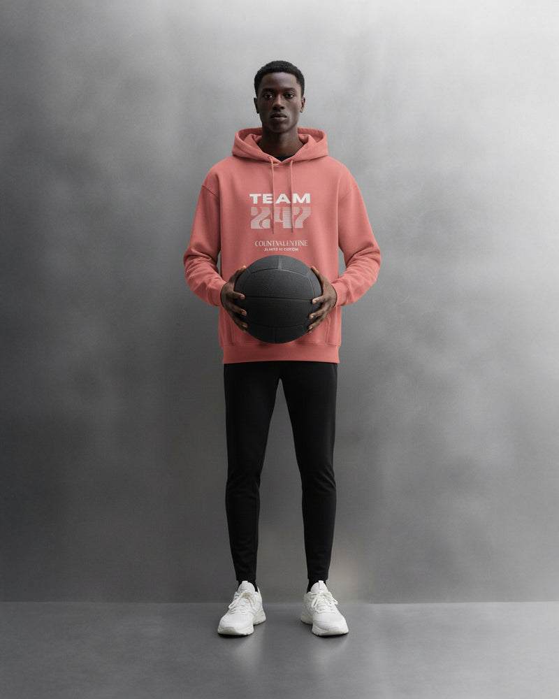 TEAM 247 CORAL PERFORMANCE HOODIE