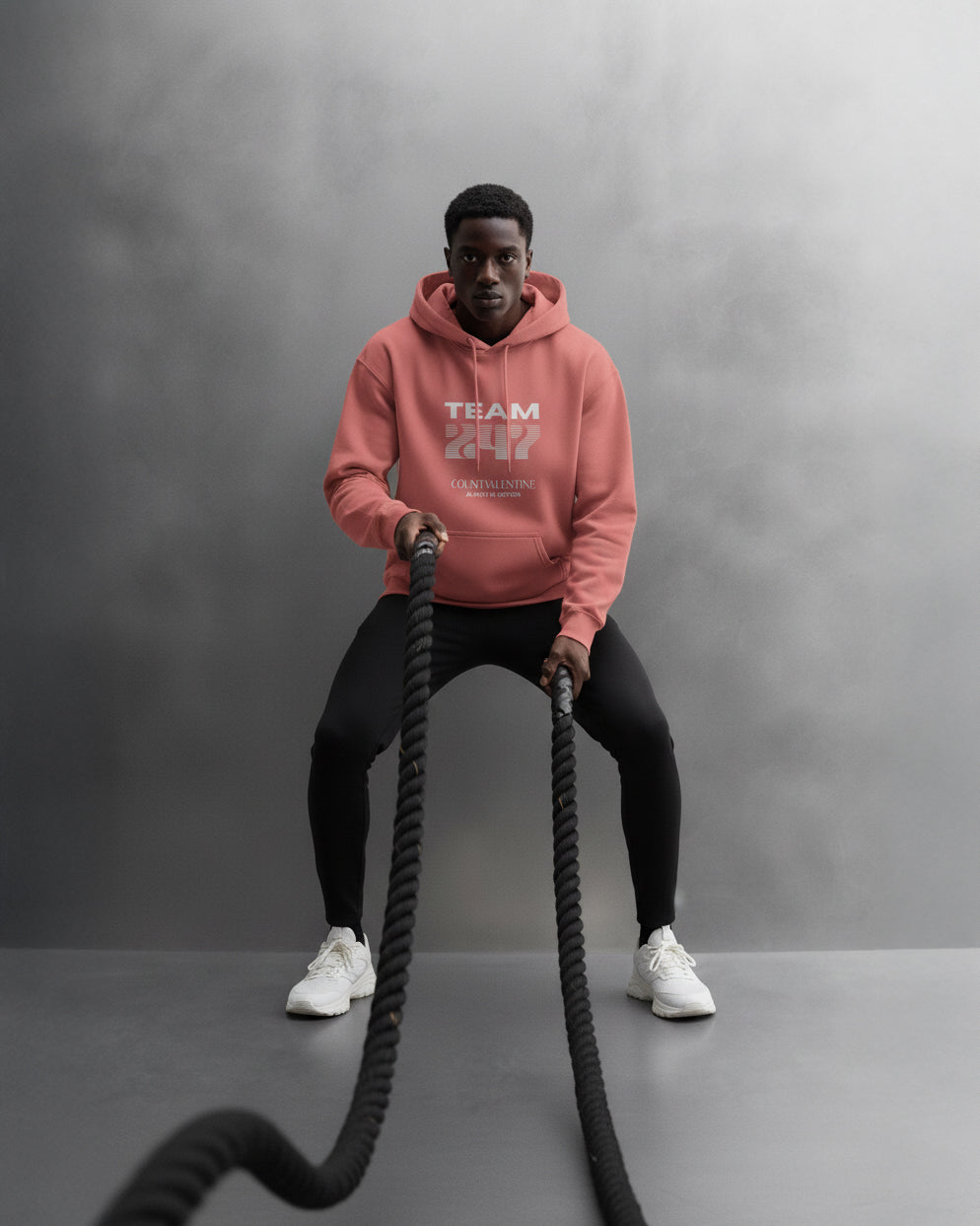 TEAM 247 CORAL PERFORMANCE HOODIE