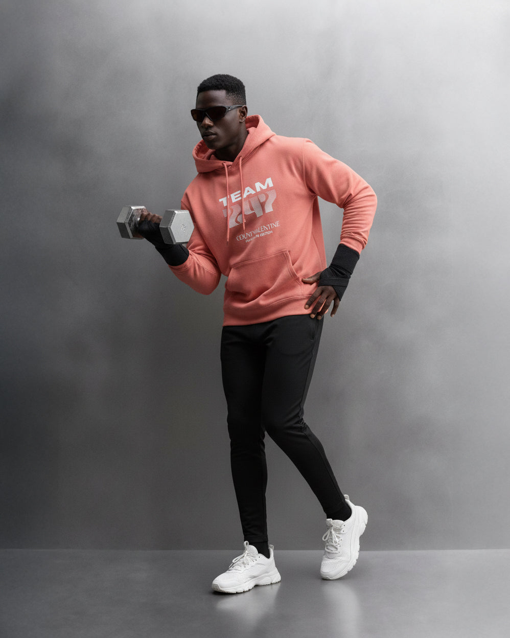 TEAM 247 CORAL PERFORMANCE HOODIE