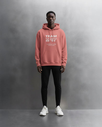 TEAM 247 CORAL PERFORMANCE HOODIE