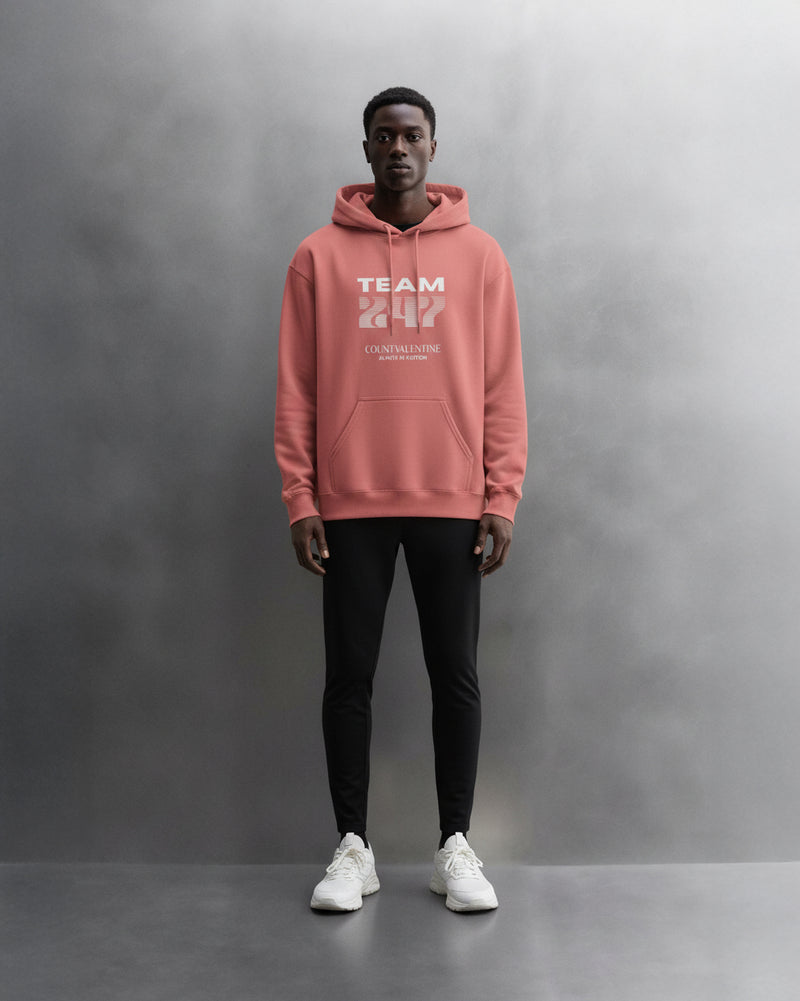 TEAM 247 CORAL PERFORMANCE HOODIE