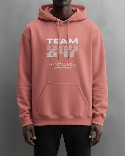TEAM 247 CORAL PERFORMANCE HOODIE
