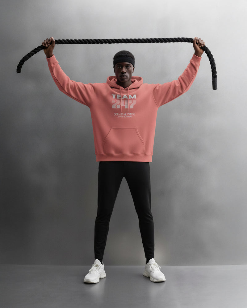 TEAM 247 CORAL PERFORMANCE HOODIE