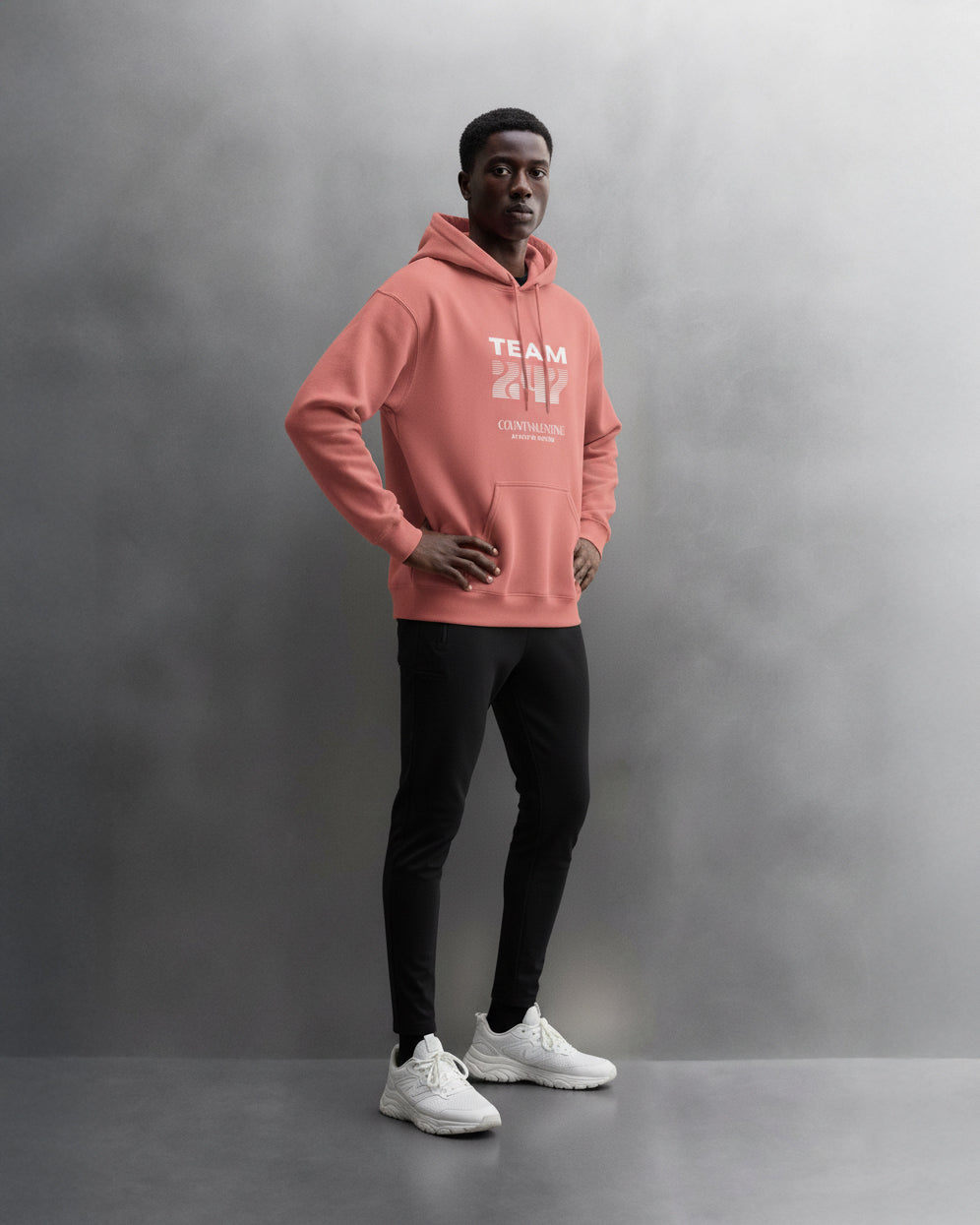 TEAM 247 CORAL PERFORMANCE HOODIE
