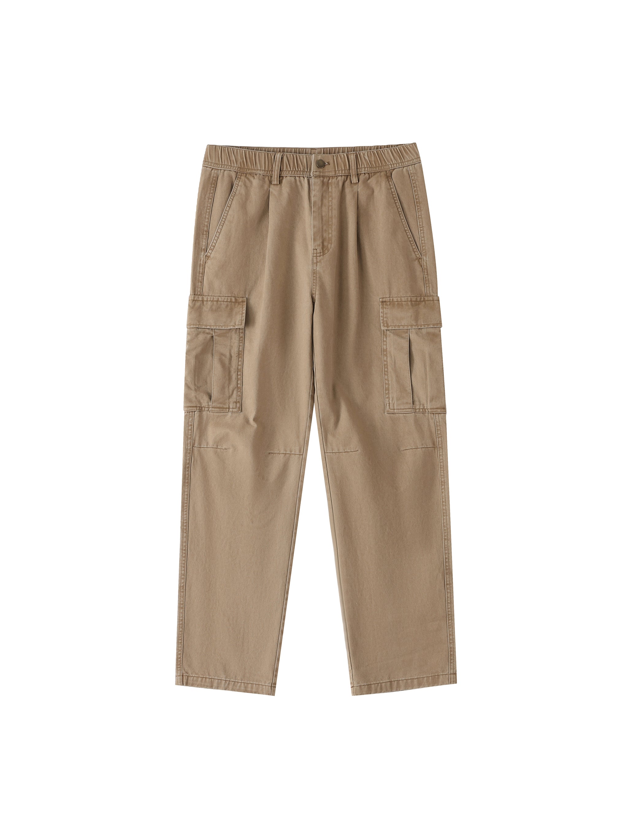 Cotton Elastic-Waist Cargo Pants