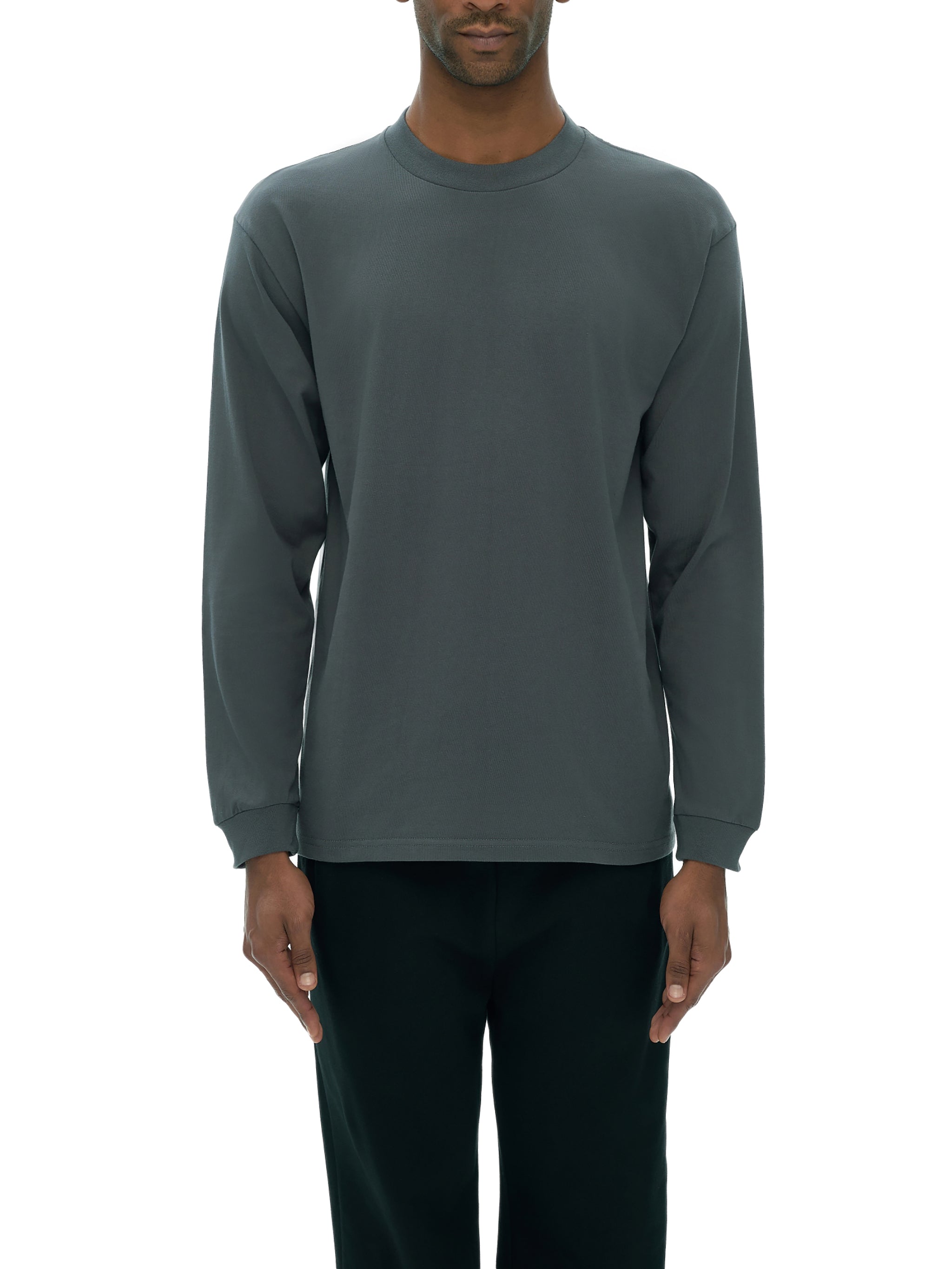 Crew Neck Drop Shoulder Long Sleeve Shirt